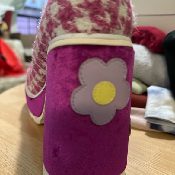 Pink and Yellow Decorative Shoe with Flower Appliqué - Picture 13 of 15